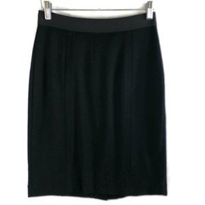 Ann Taylor Loft SZ 2 Black Knit Skirt Knee Length